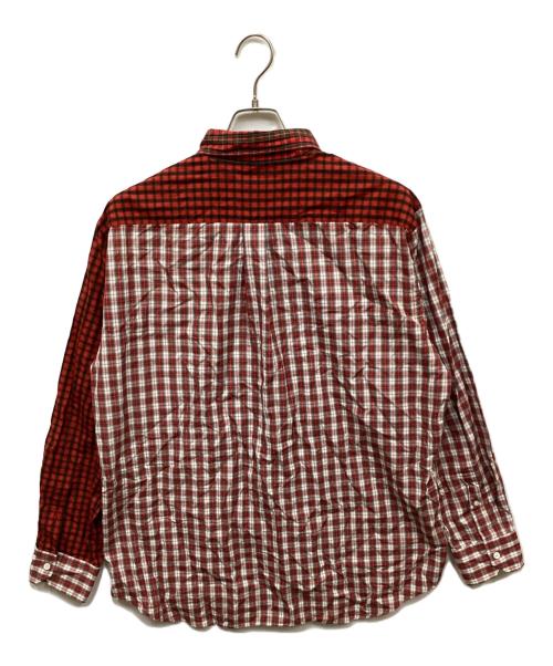 PAPAS PLUS（パパスプラス）PAPAS PLUS (パパスプラス) パネル切替チェックシャツ レッド サイズ:LLの古着・服飾アイテム