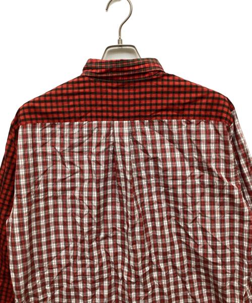 PAPAS PLUS（パパスプラス）PAPAS PLUS (パパスプラス) パネル切替チェックシャツ レッド サイズ:LLの古着・服飾アイテム