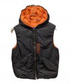 DUVETICA×COMME des GARCONS JUNYA WATANABE MANデュベティカ×コム デ ギャルソン ジュンヤ ワタナベ マン）の古着「チェック切替リバーシブルダウンベスト」｜ブラック