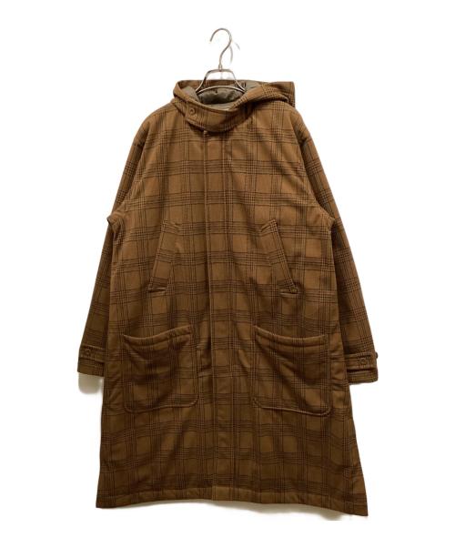 BEAMS（ビームス）BEAMS (ビームス) チェックフーデッドコート ブラウン サイズ:Mの古着・服飾アイテム