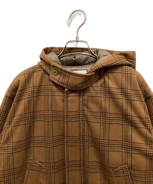 BEAMS（ビームス）BEAMS (ビームス) チェックフーデッドコート ブラウン サイズ:Mの古着・服飾アイテム