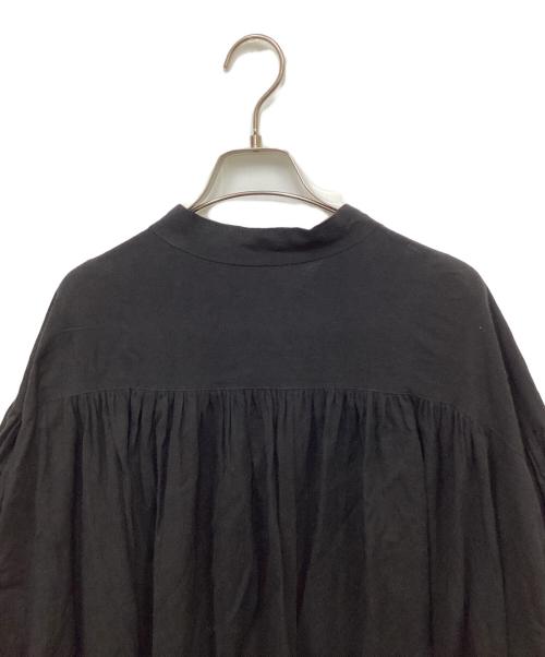 journal standard luxe（ジャーナルスタンダード ラックス）journal standard luxe (ジャーナルスタンダード ラックス) リネン混ブラウスワンピース ブラック×グレー サイズ:表記無しの古着・服飾アイテム