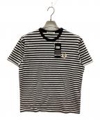 Onitsuka Tigerオニツカタイガー）の古着「ストライプ Tee/ボーダー柄パッチTシャツ」｜ブラック