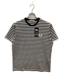 Onitsuka Tiger（オニツカタイガー）の古着「ストライプ Tee/ボーダー柄パッチTシャツ」｜ブラック