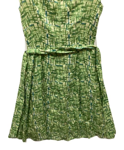 Sybilla（シビラ）Sybilla (シビラ) リネンシルクプリントワンピース 黄緑 サイズ:Mの古着・服飾アイテム