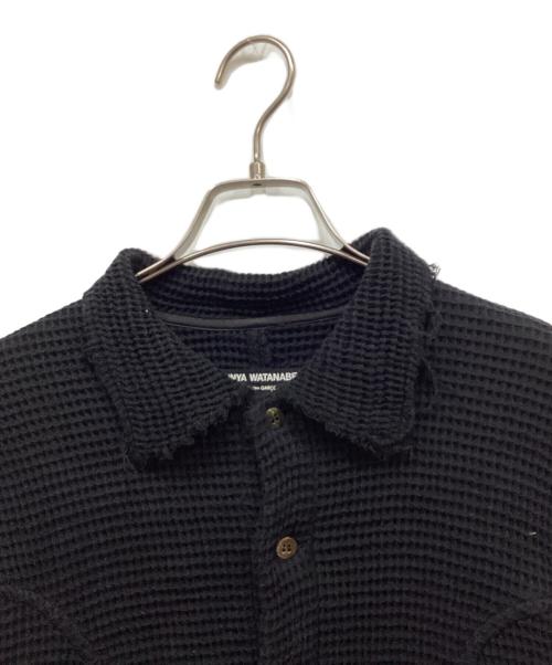 JUNYA WATANABE COMME des GARCONS（(ジュンヤワタナベ コムデギャルソン）JUNYA WATANABE COMME des GARCONS (ジュンヤワタナベ コムデギャルソン) カットオフワッフルカーディガン ブラック サイズ:表記無しの古着・服飾アイテム