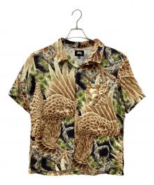 stussy（ステューシー）の古着「オープンカラーシャツ」｜ベージュ×ブラック