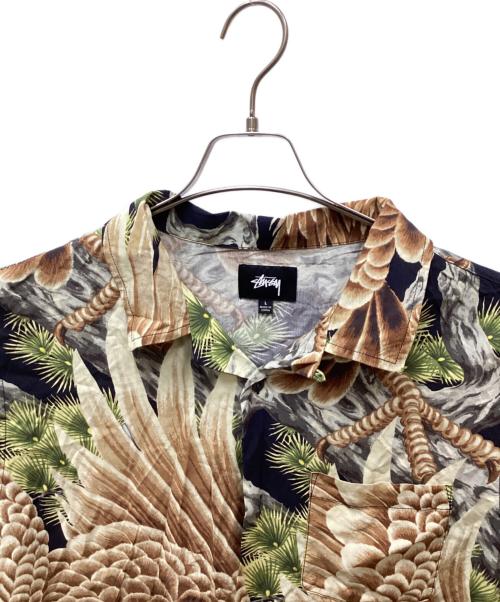 stussy（ステューシー）stussy (ステューシー) オープンカラーシャツ ベージュ×ブラック サイズ:Sの古着・服飾アイテム