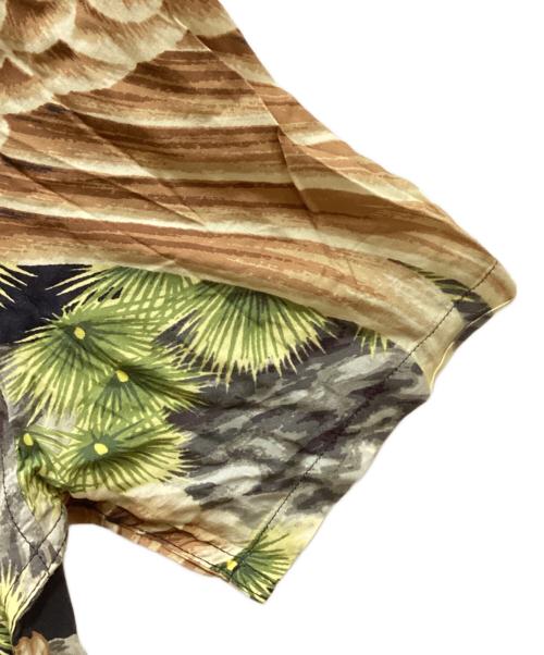 stussy（ステューシー）stussy (ステューシー) オープンカラーシャツ ベージュ×ブラック サイズ:Sの古着・服飾アイテム