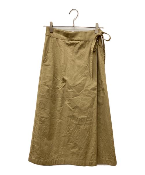 kurashi&trips publishing（クラシアンドトリップス パブリッシング）kurashi&trips publishing (クラシアンドトリップス パブリッシング) こだわりシルエットのリネン混ラップスカート ブラウン サイズ:Sの古着・服飾アイテム
