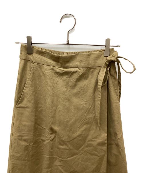 kurashi&trips publishing（クラシアンドトリップス パブリッシング）kurashi&trips publishing (クラシアンドトリップス パブリッシング) こだわりシルエットのリネン混ラップスカート ブラウン サイズ:Sの古着・服飾アイテム