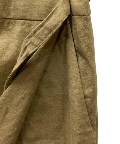 kurashi&trips publishing（クラシアンドトリップス パブリッシング）kurashi&trips publishing (クラシアンドトリップス パブリッシング) こだわりシルエットのリネン混ラップスカート ブラウン サイズ:Sの古着・服飾アイテム