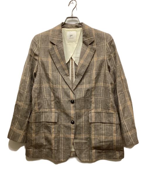 1er Arrondissement（プルミエ アロンディスモン）1er Arrondissement (プルミエ アロンディスモン) リネンチェックセットアップ ブラウン サイズ:36の古着・服飾アイテム