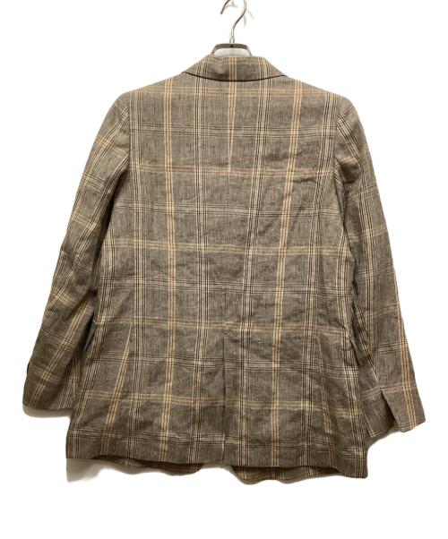 1er Arrondissement（プルミエ アロンディスモン）1er Arrondissement (プルミエ アロンディスモン) リネンチェックセットアップ ブラウン サイズ:36の古着・服飾アイテム