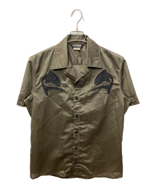 DIESEL（ディーゼル）DIESEL (ディーゼル) 刺繍デザインシアーシャツ オリーブ サイズ:Mの古着・服飾アイテム