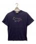 maison kitsune（メゾンキツネ）の古着「Rainbow Profile Fox Embroidery T-shirt/レインボープロファイルフォックスティーシャツ」｜ネイビー