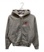 AMI Alexandre Mattiussiアミアレクサンドルマテュッシ）の古着「オーガニックコットン刺繍ジップパーカー」｜グレー
