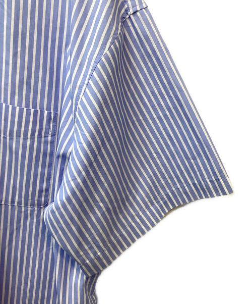 UNGRID（アングリッド）Ungrid (アングリッド) ビッグハーフスリーブストライプシャツ ブルー サイズ:FREEの古着・服飾アイテム