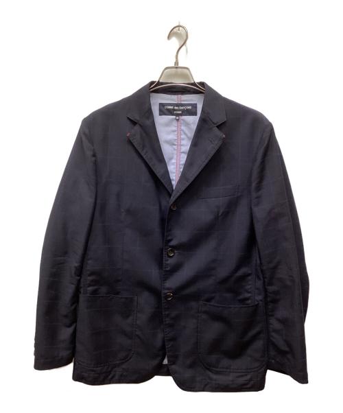 COMME des GARCONS HOMME（コムデギャルソン オム）COMME des GARCONS HOMME (コムデギャルソン オム) 3Bチェックジャケット ネイビー サイズ:Mの古着・服飾アイテム