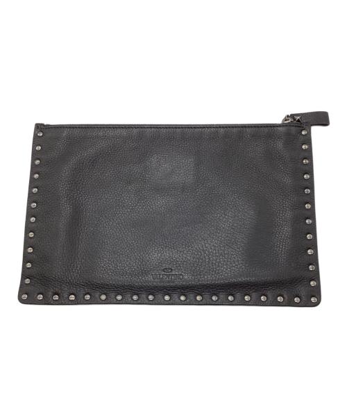 VALENTINO GARAVANI（ヴァレンティノ・ガラヴァーニ）VALENTINO GARAVANI (ヴァレンティノ・ガラヴァーニ) スタッズクラッチバッグ ブラックの古着・服飾アイテム