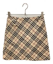 BURBERRY BLUE LABEL（バーバリー ブルー レーベル）の古着「ノヴァチェックミニスカート」｜ベージュ