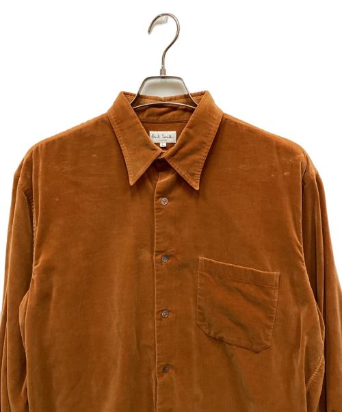 PAUL SMITH（ポールスミス）PAUL SMITH (ポールスミス) ベロアシャツ ブラウン サイズ:Lの古着・服飾アイテム