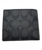 COACHコーチ）の古着「シグネチャーウォレット ２つ折り財布」｜ブラック