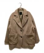 Spick and Spanスピックアンドスパン）の古着「シャギージャケットコート」｜ブラウン