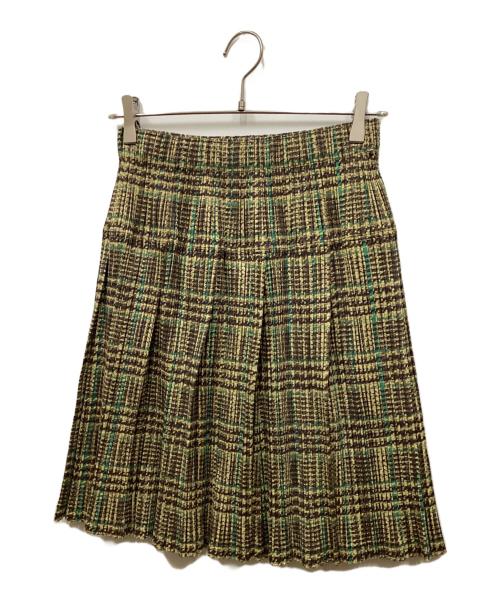 PLEATS PLEASE（プリーツプリーズ）PLEATS PLEASE (プリーツプリーズ) プリーツ膝丈スカート グリーン サイズ:3の古着・服飾アイテム