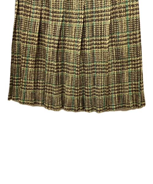 PLEATS PLEASE（プリーツプリーズ）PLEATS PLEASE (プリーツプリーズ) プリーツ膝丈スカート グリーン サイズ:3の古着・服飾アイテム