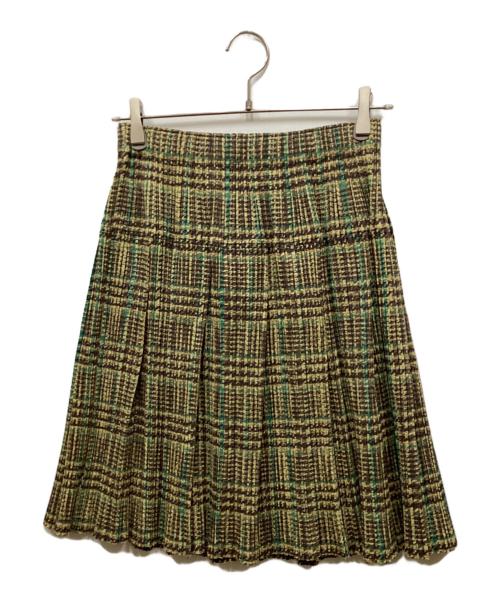 PLEATS PLEASE（プリーツプリーズ）PLEATS PLEASE (プリーツプリーズ) プリーツ膝丈スカート グリーン サイズ:3の古着・服飾アイテム