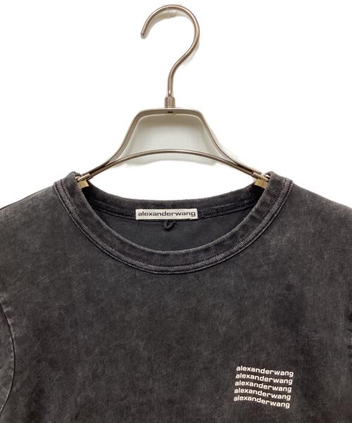 ALEXANDER WANG（アレキサンダー・ワン）ALEXANDER WANG (アレキサンダー・ワン) DTC SHRUNKEN TEE WITH REPEAT LOGO Tシャツ ブラック サイズ:XSの古着・服飾アイテム