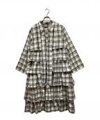 PAMEO POSEパメオポーズ）の古着「Plaid Repeat Dress」｜ホワイト