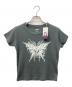 X-girl（エックスガール）の古着「TRIBAL BUTTERFLY S/S BABY TEE/トライバルバタフライベイビーTシャツ」｜グレー