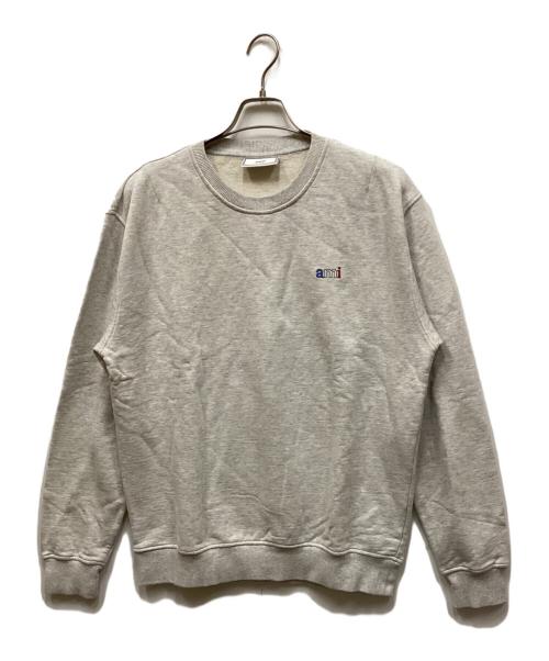 AMI PARIS（アミ パリス）AMI PARIS (アミ パリス) トリコロールロゴ刺繍スウェット グレー サイズ:XLの古着・服飾アイテム
