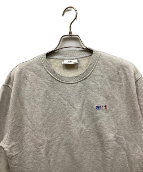 AMI PARIS（アミ パリス）AMI PARIS (アミ パリス) トリコロールロゴ刺繍スウェット グレー サイズ:XLの古着・服飾アイテム