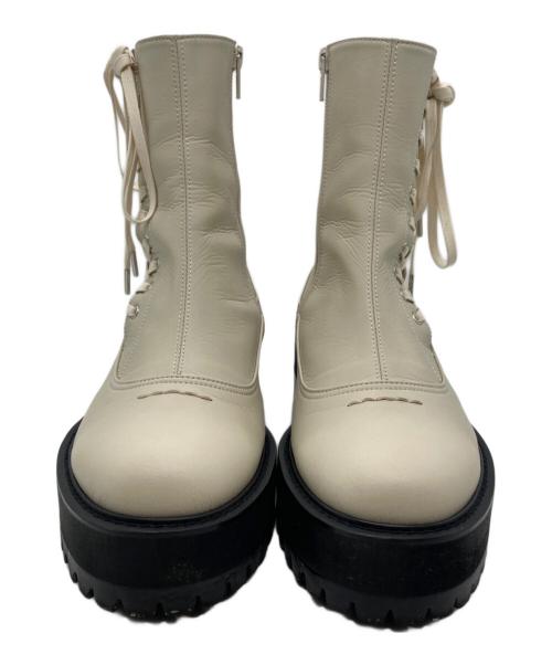 SAKIAS（サキアス）SAKIAS (サキアス) DEPT (デプト) Bamboo Leather BOOTS/バンブーレザーブーツ ホワイト サイズ:Mの古着・服飾アイテム