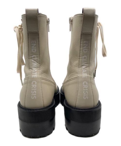 SAKIAS（サキアス）SAKIAS (サキアス) DEPT (デプト) Bamboo Leather BOOTS/バンブーレザーブーツ ホワイト サイズ:Mの古着・服飾アイテム