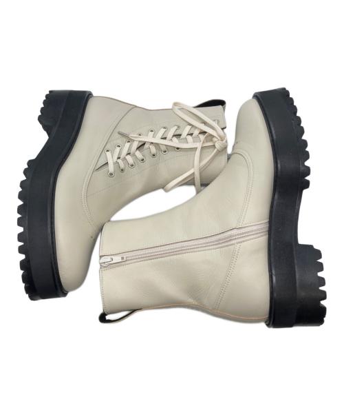 SAKIAS（サキアス）SAKIAS (サキアス) DEPT (デプト) Bamboo Leather BOOTS/バンブーレザーブーツ ホワイト サイズ:Mの古着・服飾アイテム