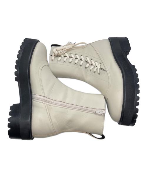 SAKIAS（サキアス）SAKIAS (サキアス) DEPT (デプト) Bamboo Leather BOOTS/バンブーレザーブーツ ホワイト サイズ:Mの古着・服飾アイテム