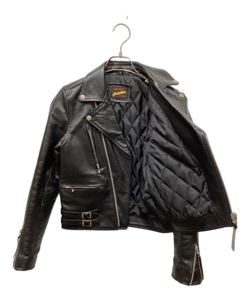 Freeclom（フリークロム）Freeclom (フリークロム) カウレザーダブルジャケット ブラック サイズ:Sの古着・服飾アイテム