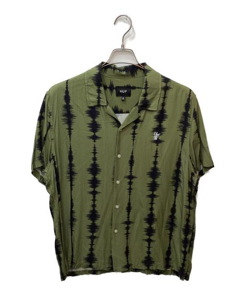 HUF（ハフ）HUF (ハフ) SEISMOGRAM RESORT SHIRT オリーブ サイズ:Mの古着・服飾アイテム