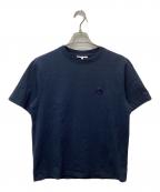 maison kitsuneメゾンキツネ）の古着「ロゴクルーネックTシャツ」｜ネイビー