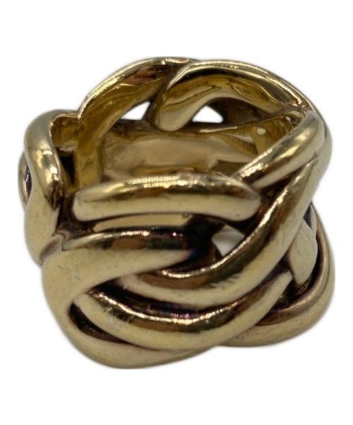 BOTTEGA VENETA（ボッテガベネタ）BOTTEGA VENETA (ボッテガベネタ) AG925メッシュリング ゴールド サイズ:13の古着・服飾アイテム