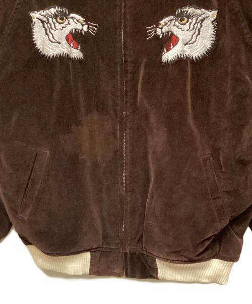 HOUSTON（ヒューストン）HOUSTON (ヒューストン) ベロアスカジャン ブラウン サイズ:Lの古着・服飾アイテム