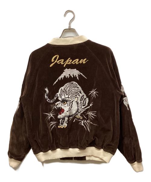 HOUSTON（ヒューストン）HOUSTON (ヒューストン) ベロアスカジャン ブラウン サイズ:Lの古着・服飾アイテム