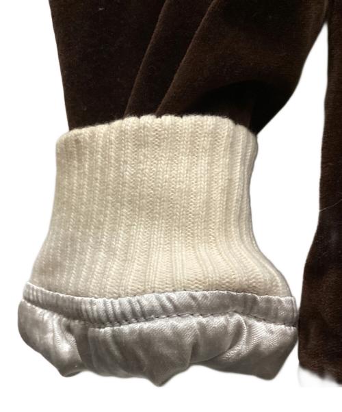 HOUSTON（ヒューストン）HOUSTON (ヒューストン) ベロアスカジャン ブラウン サイズ:Lの古着・服飾アイテム