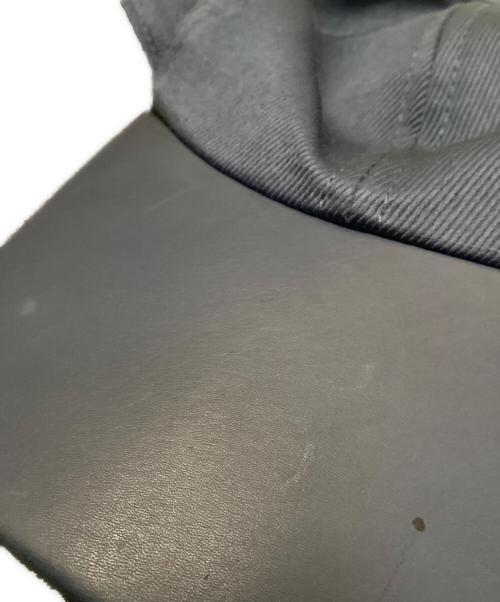 ERMENEGILDO ZEGNA（エルメネジルド・ゼニア）ERMENEGILDO ZEGNA (エルメネジルド・ゼニア) レザー切替キャップ ネイビーの古着・服飾アイテム