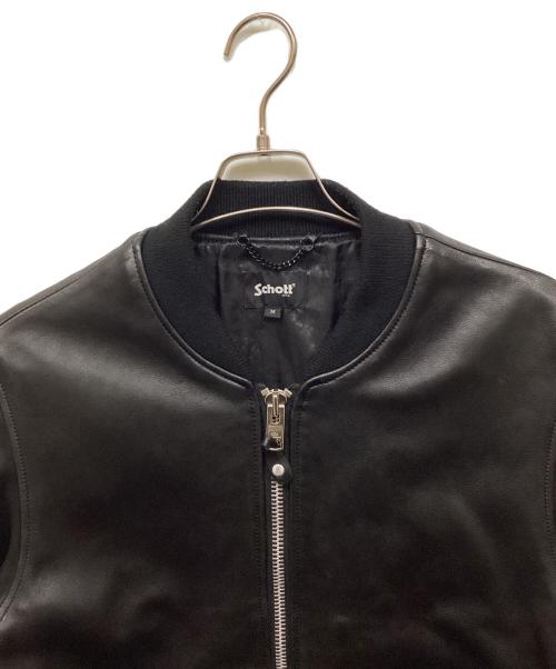 Schott（ショット）Schott (ショット) LEATHER BOWERY JACKET ブラック サイズ:Mの古着・服飾アイテム