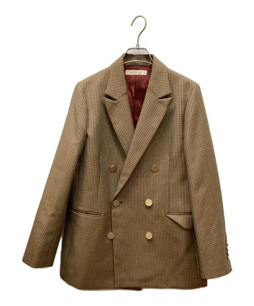 bractment（ブラクトメント）bractment (ブラクトメント) T/W BOXY ダブル ジャケット ブラウン サイズ:38の古着・服飾アイテム